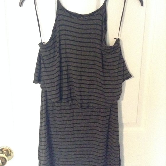Green and Black Striped Mini Dress - Picture 2 of 3